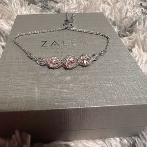 Lab-Created White Sapphire Bolo Bracelet Sterling Silver 9.5